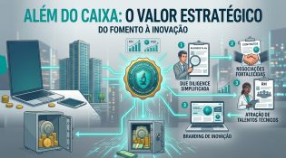 Tabela comparativa mostrando o fomento à inovação como fonte de caixa versus como ativo estratégico para empresas